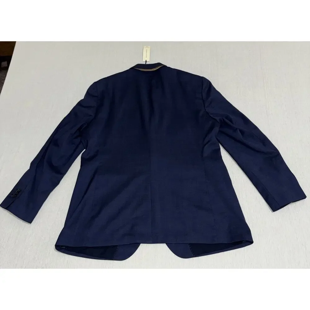 Banana Republic Blue Italian Wool 2 Button Suit Modern Size 46R Slim Fit BNWT